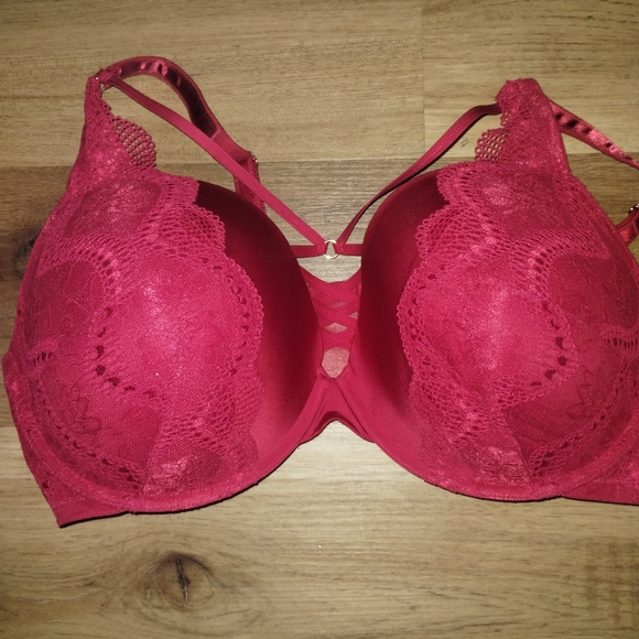 Red Plus Size Torrid Curve Plunge Push Up 44DDD - Picture 3 of 8